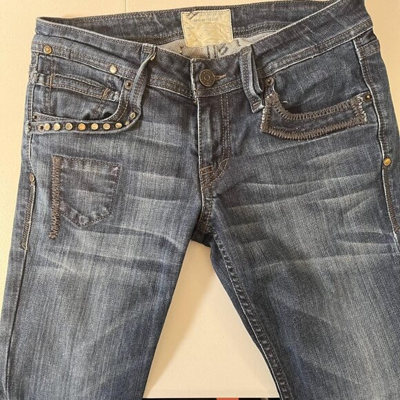 Jimmy Taverniti So Bootcut Low Rise Studded Jeans Size 27 - Picture 4 of 16